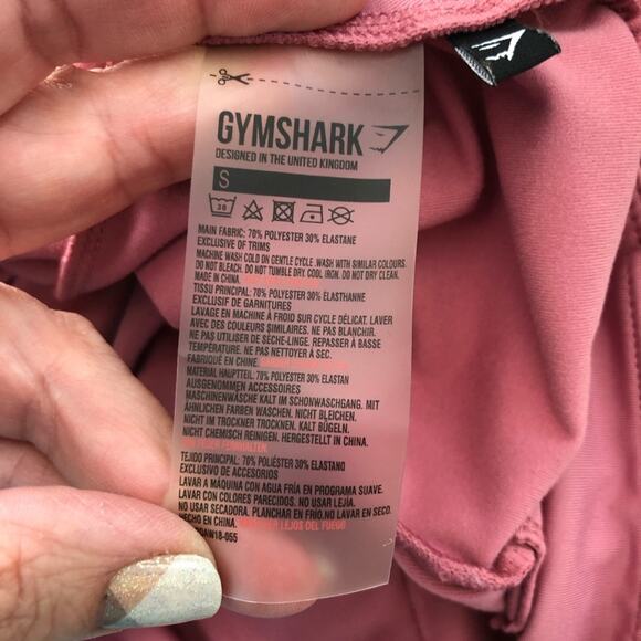 Gymshark Asymmetric Color Block Leggings Dusty Pink Dark Ruby Small - Picture 9 of 11